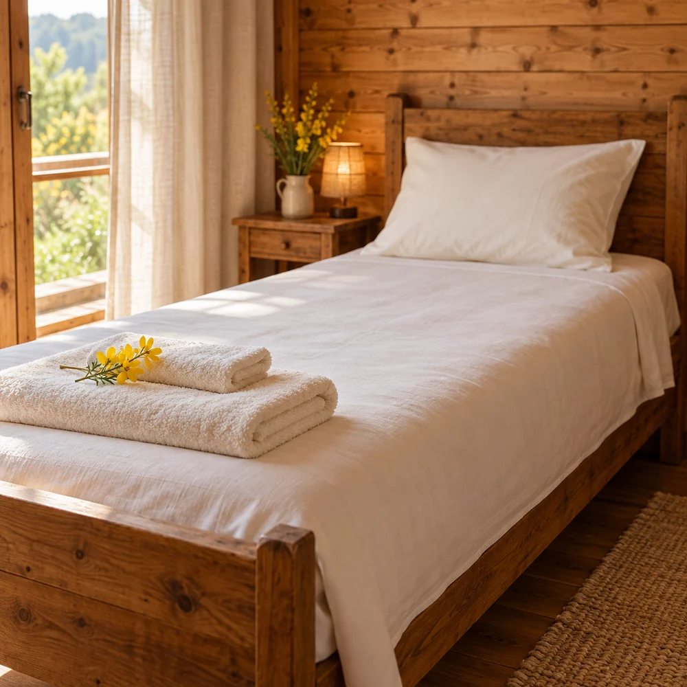 Draps et serviettes pour un chalet